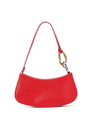 STAUD Ollie lizard-skin effect shoulder bag - Red