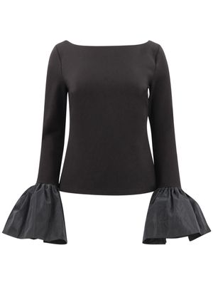 STAUD Paige bell-cuff blouse - Black