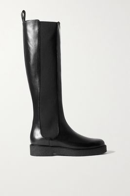 STAUD - Palamino Leather Chelsea Knee Boots - Black
