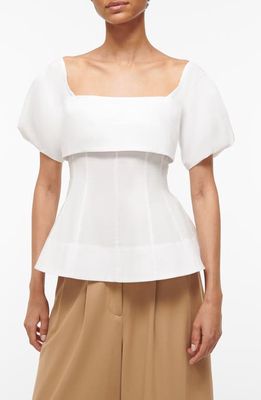 STAUD Palmero Corset Top in White