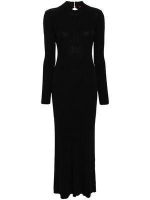 STAUD Palmira ribbed-knit midi dress - Black