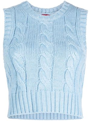 STAUD Pingo cable-knit wool vest - Blue