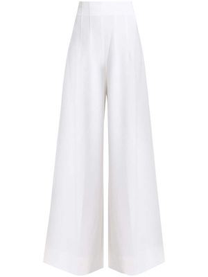 STAUD pleat-detail high-waisted palazzo pants - White