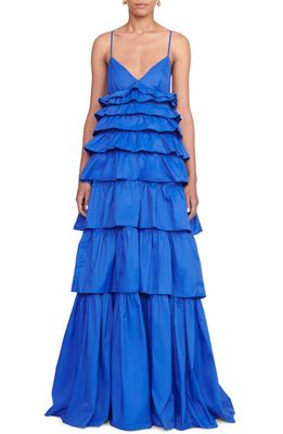 STAUD Rylie Tiered Gown in Lapis