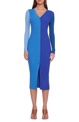 STAUD Shoko Colorblock Sweater Dress in Cobalt Multi