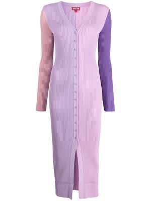 STAUD Shoko panelled knitted dress - Purple