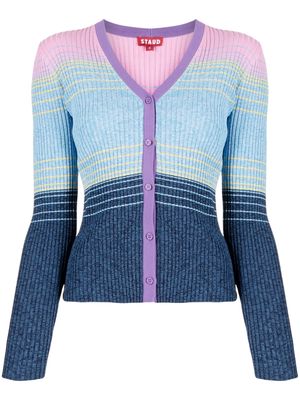 STAUD stripe-detail knitted cardigan - Multicolour