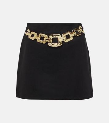Staud Ursula chain-belted cady miniskirt