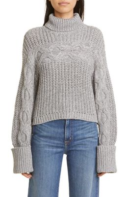 STAUD Vernacular Turtleneck Sweater in Mirrored Heather Grey