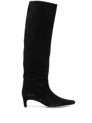 STAUD Wally knee-length suede boots - Black