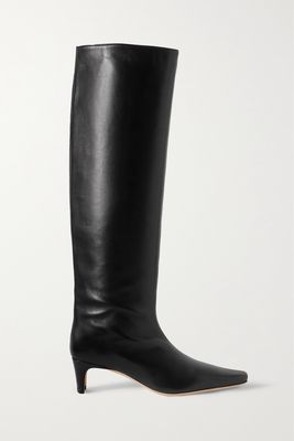 STAUD - Wally Leather Knee Boots - Black