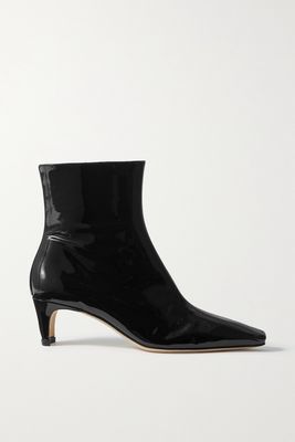 STAUD - Wally Patent-leather Ankle Boots - Black