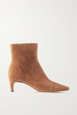 STAUD - Wally Suede Ankle Boots - Brown