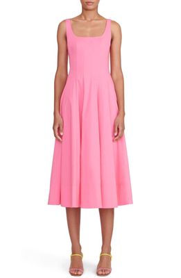 STAUD Wells Stretch Cotton Dress in Plumeria