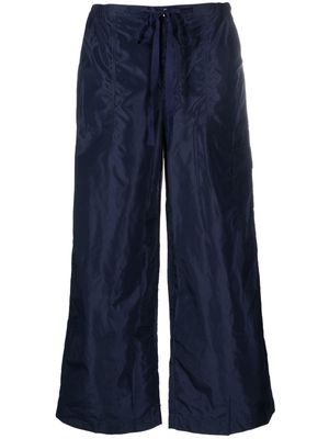 STAUD wide-leg satin trousers - Blue