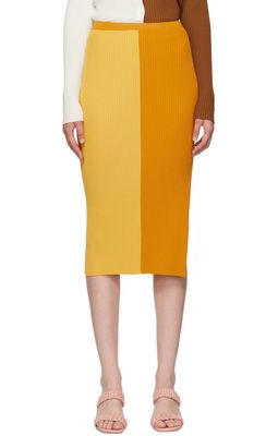 Staud Yellow Lorraine Midi Skirt