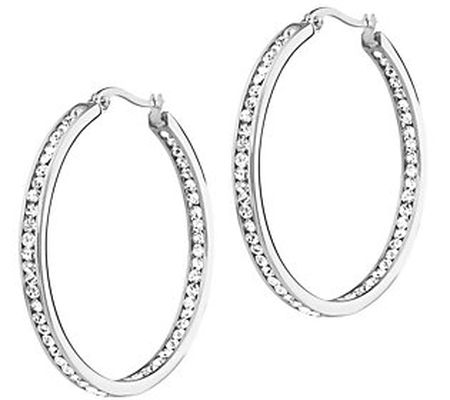 Steel by Design 1-1/2" Inside Out Hoop Earrings