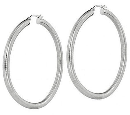 Steel By Design 2-1/4" Ridged Scrolled Hoop Ear rings