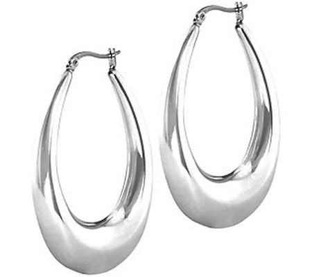 Steel by Design 2" Oval Hoop Earrings