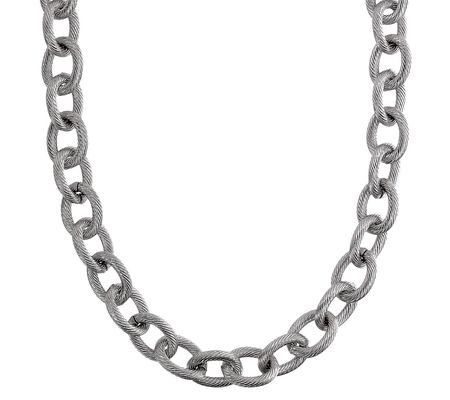 Steel by Design Bold Textured Rolo Link Necklac e