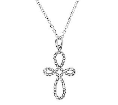 Steel by Design Crystal Cross Pendant with 18" Chain