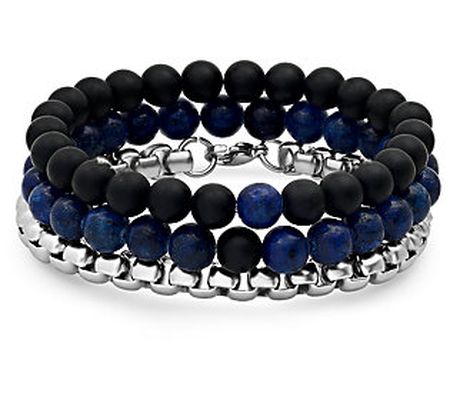 Steel by Design Gemstone Bead & Stainless Brace let Set