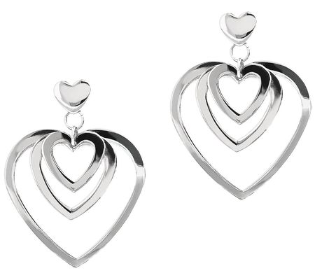 Steel by Design Graduated Heart Dangle Earrings