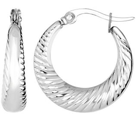 Steel by Design Graduated Textured Hoop Earring s