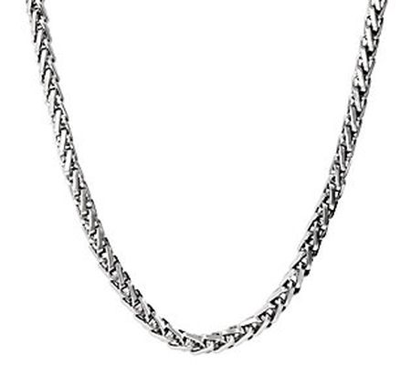 Steel by Design Men's 22" Polished Wheat Chain Necklace