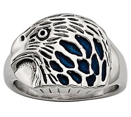 Steel by Design Men's Polished Eagle Ring