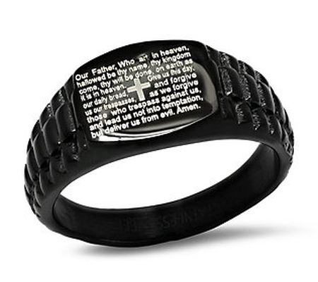 Steel by Design Men's Stainless Steel Our Fathe r Ring