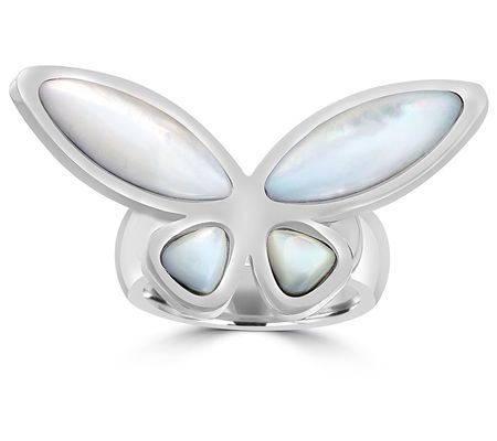 Steel by Design Mother Of Pearl Butterfly Ring