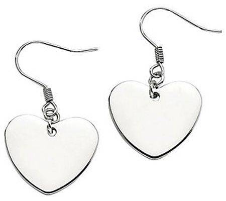 Steel by Design Polished Heart Dangle Earrings