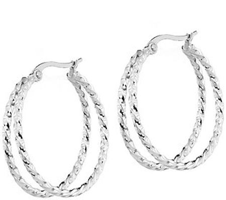 Steel by Design Twisted Rope Hoop Earrings