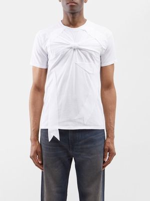 Stefan Cooke - Bow-appliqué Cotton-jersey T-shirt - Mens - White
