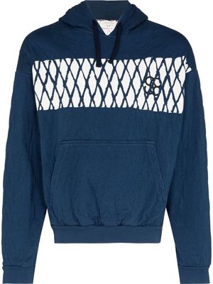 Stefan Cooke quilted cotton hoodie - Blue
