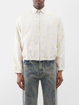 Stefan Cooke - Slashed Devoré Cotton-blend Harrington Jacket - Mens - Cream