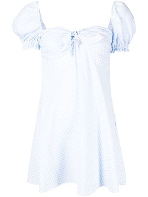 STEFANIA VAIDANI gingham-check print mini dress - Blue