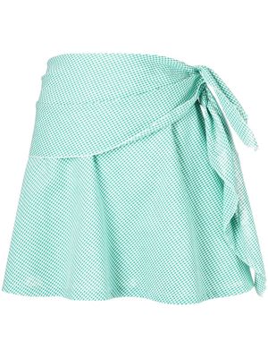 STEFANIA VAIDANI gingham-check print skirt - Green