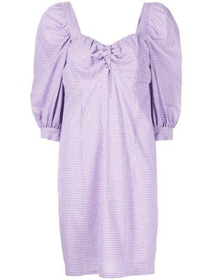 STEFANIA VAIDANI Milla gingham-check print dress - Purple