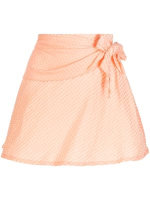 STEFANIA VAIDANI wrap- waist mini skirt - Orange