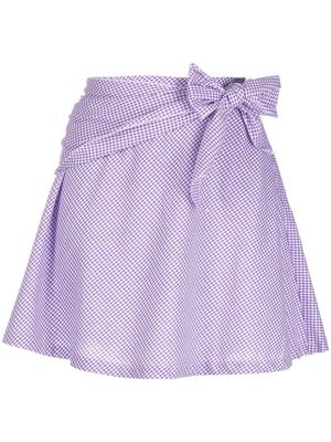 STEFANIA VAIDANI wrap-waist mini skirt - Purple