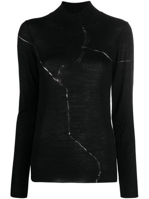 Stefano Mortari distressed-effect knitted top - Black