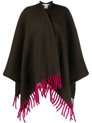 Stefano Mortari fringed knitted poncho - Green