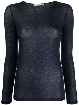 Stefano Mortari long-sleeved knitted top - Blue