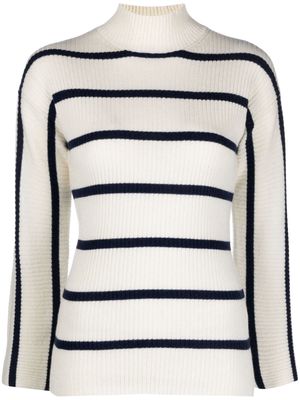 Stefano Mortari ribbed-knit striped jumper - White