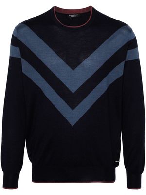 Stefano Ricci stripe-detailing knitted jumper - Blue