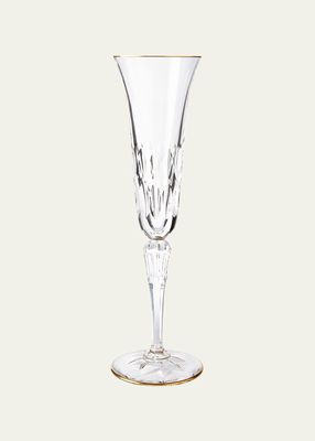 Stella Champagne Flute with Gold Rim