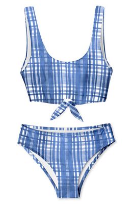 Stella Cove Kids' Picnic Plaid Two-Piece Swimsuit in Blue