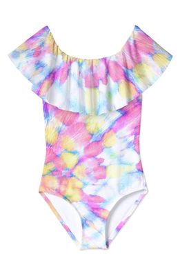 Stella Cove Kids' Pink Tie Dye One-Piece Swimsuit in Whirl